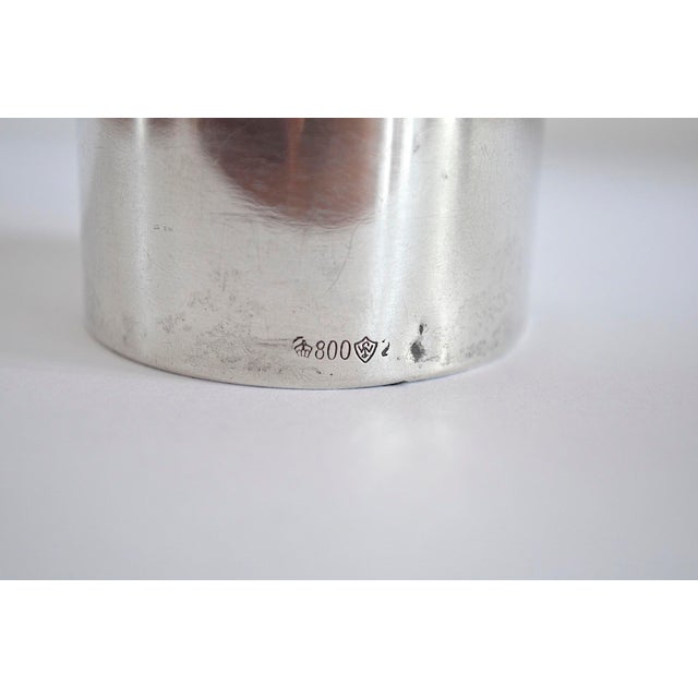 Antique 800 Silver Napkin Ring with Monogram, 1900s For Sale - Image 5 of 6