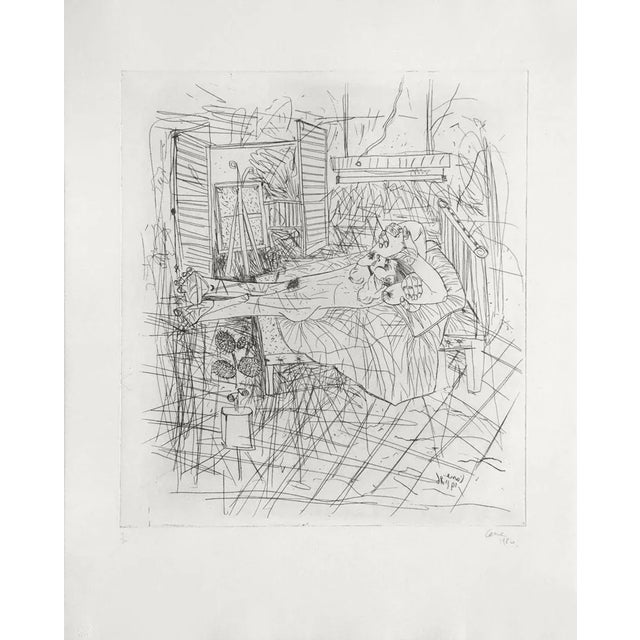 Louis CANE NU ALLONGÉ III 1986 etching on BFK Rives paper signed and numbered in pencil printed by : Lacourière edition :...