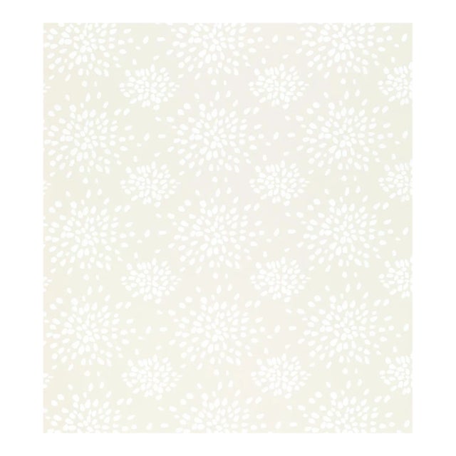 Sample - Hinson for The House of Scalamandré Fireworks Wallcovering, White on Off-White For Sale