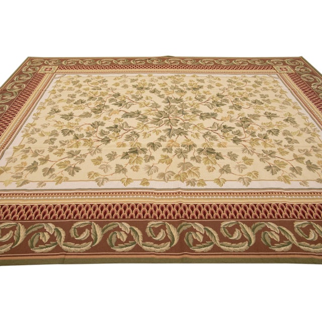Vintage Portuguese Arraiolos Needlepoint Allover Designed Beige Wool Rug For Sale In New York - Image 6 of 10