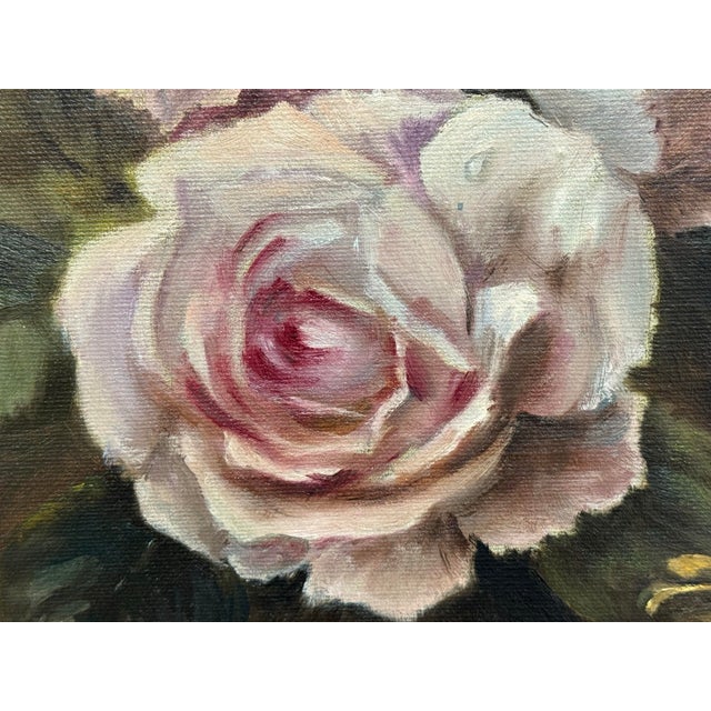 Marian Miller Original Floral Still Life Painting in the Style of Jean Baptiste Robie For Sale - Image 4 of 12
