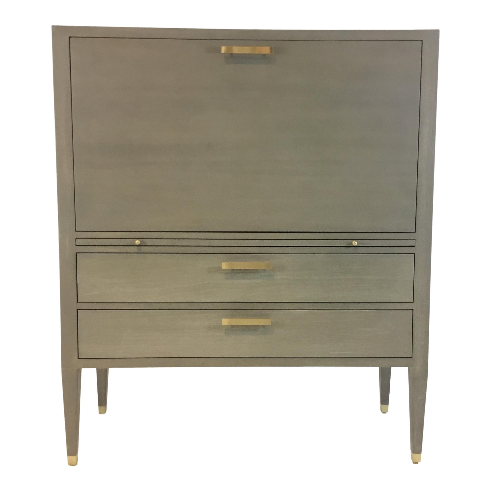 Ave Home Modern Gray Carlyle Secretary Desk Chairish