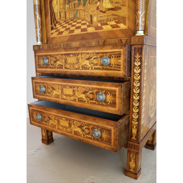 Empire Style Inlaid Secretaire, 1990s For Sale - Image 6 of 17