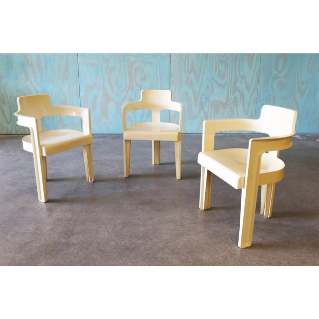 Syroco Set of 3 Attributed to Syroco Plastic Italian Chairs 1970s For Sale - Image 4 of 13