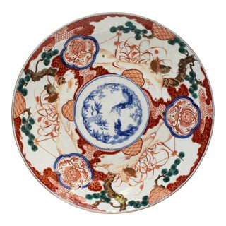Imari Charger Featuring the Three Friends of Winter For Sale