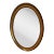 Elegant Oval Gold Mirror, Hand Carved Wood Details For Sale
