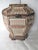 Wood Vintage 1980s Large Wood With Faux Basket & Cane Design Brown & White Decorator Box For Sale - Image 7 of 7