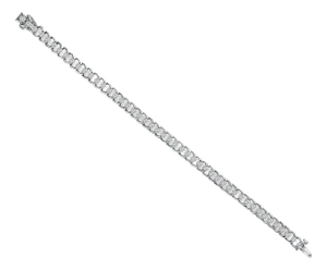 Diamond Link Bracelet with Polished Links 4.70cttw 14k White Gold