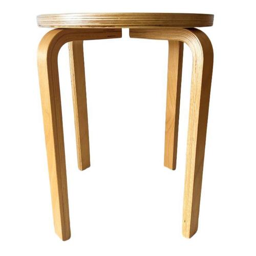 Postmodern Vintage Scandinavian Frosta Stool in Curved Birch Wood from Ikea, 1990s For Sale - Image 3 of 7