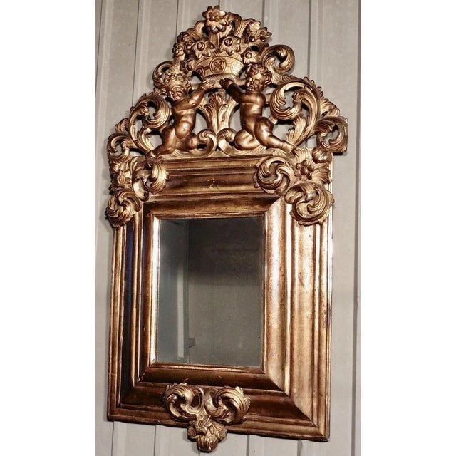 Large Early 19th Century Carved Gilt Mirror For Sale - Image 5 of 9
