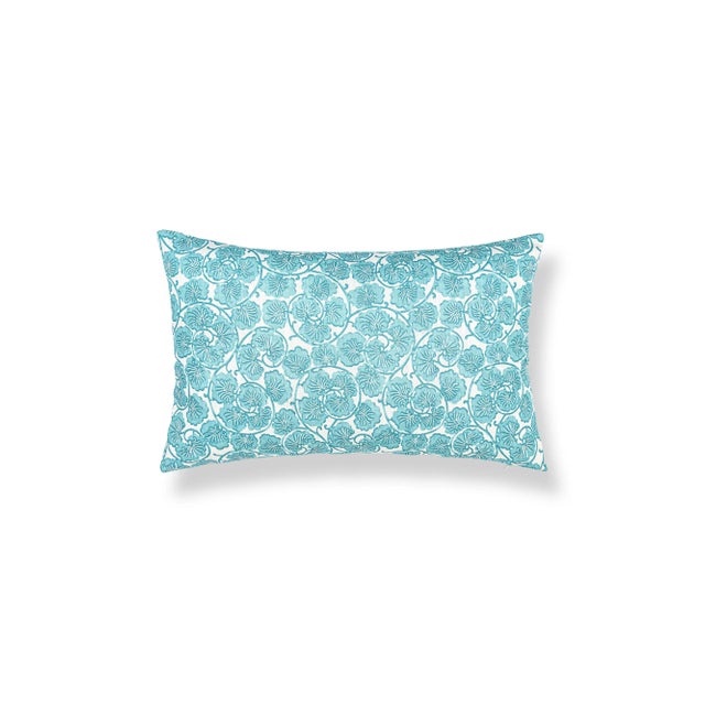 Contemporary The House Of Scalamandré May Lumbar Pillow In Turquoise For Sale - Image 3 of 3