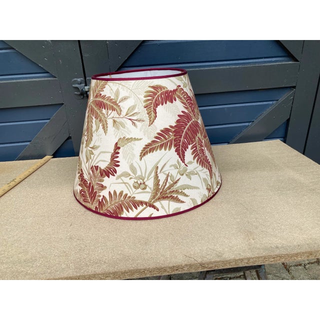 Red and Green Fern Botanical Print Lampshade For Sale In Philadelphia - Image 6 of 6
