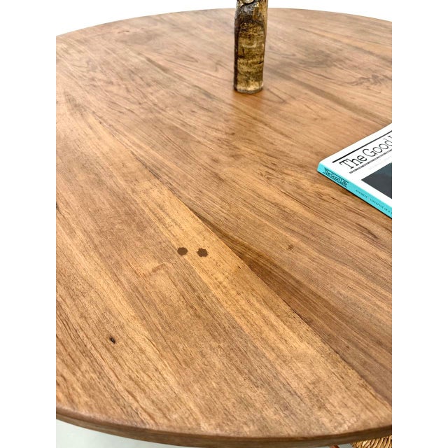 Constructivist Round Table in Walnut, 1950s For Sale - Image 15 of 18