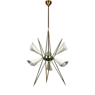 Mid-Century Modern Metal Chandelier from Stilnovo, 1970s For Sale
