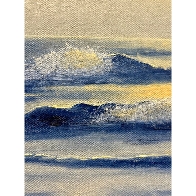 Vintage Coastal Seascape Oil Painting, Ornate Gilt Frame, Signed For Sale - Image 4 of 6