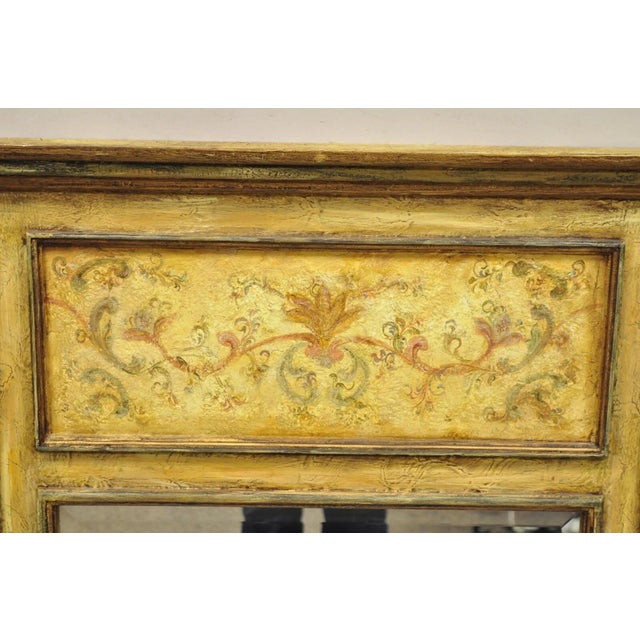 Contemporary Shabby and Chic Italian Tuscan Distress Painted Trumeau Wall Mirror For Sale - Image 4 of 10