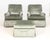 Pair of Baker Gray Velvet Upholstered Armchairs and Ottoman, with "Baker" label. Chair: 35" H x 31" W x 34" D; seat: 19"...