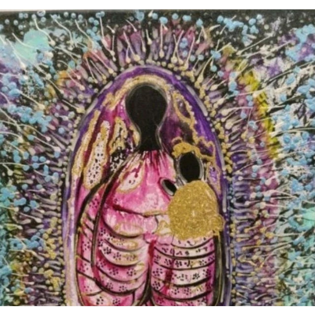 "For My Daughter" Original Bioluminescent 18’c18’ Painting by Vicky Naranjo For Sale