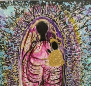"For My Daughter" Original Bioluminescent 24"x30" Painting by Vicky Naranjo