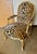 Elegant French bergère with elegant gilt wood frame upholstered in luxurious Brunschwig & Fils leopard-print velvet. •...