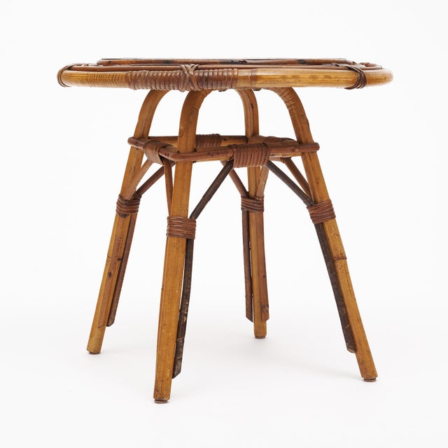 Mid-Century Modern Vintage Bamboo Side Table by Bonaudi Vallauris For Sale - Image 3 of 9