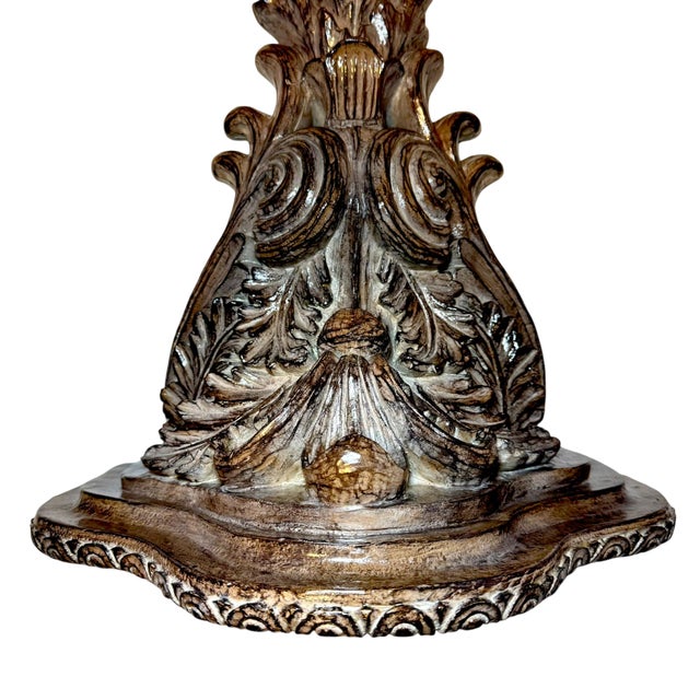 Pair or Vintage Baroque Wall Corbels • Large Acanthus Leaf Architectural Shelves For Sale - Image 10 of 18