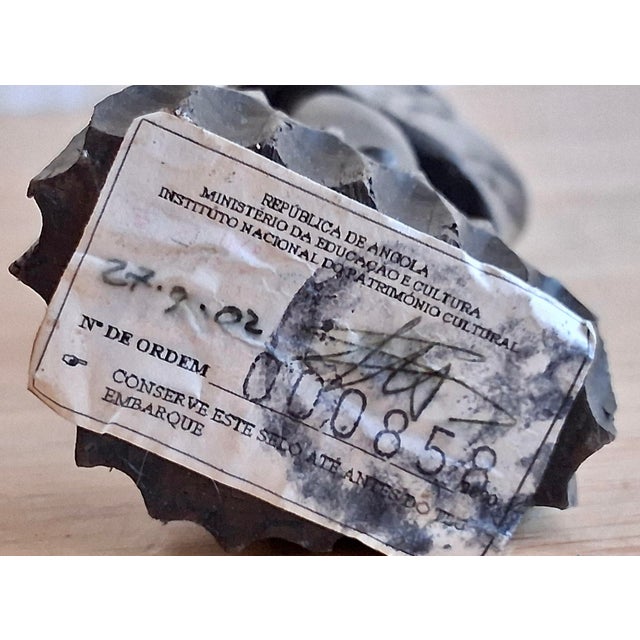 Mid 20th Century Hand Carved Angola Wood Sculpture Woman Carrying Water Jar African Folk Art 10” For Sale - Image 5 of 12