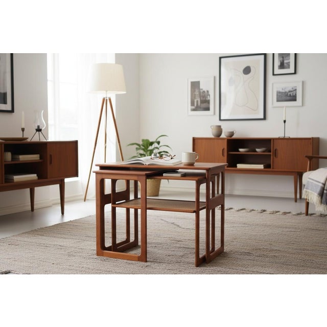 Teak Nesting Desks by Johannes Andersen for CFC Silkeborg, 1960s, Set of 3 For Sale - Image 14 of 15