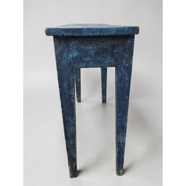 Blue Patinated Wooden Console Table, 1940s For Sale - Image 10 of 15