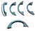 1930s Art Deco Sky Blue Bakelite Drawer Pulls W/ Chrome Strip, Set of 5 For Sale - Image 5 of 5