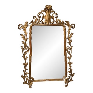 Large, Fine 18th C. Carved Gilt Italian Baroque Mirror For Sale