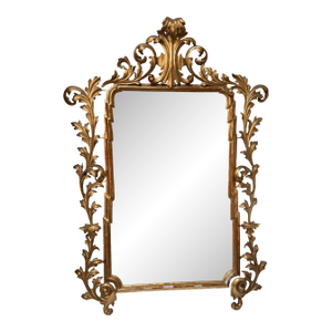 Large, Fine 18th C. Carved Gilt Italian Baroque Mirror