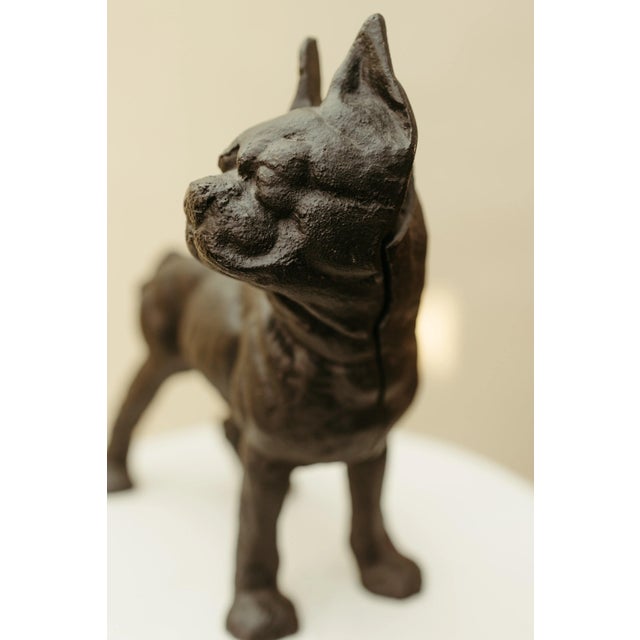 Antique Cast Iron Boston Terrier Doorstop A charming and substantial cast-iron Boston Terrier doorstop featuring the...