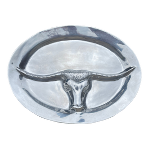 Cast Aluminum Longhorn Bull Serving Platter
