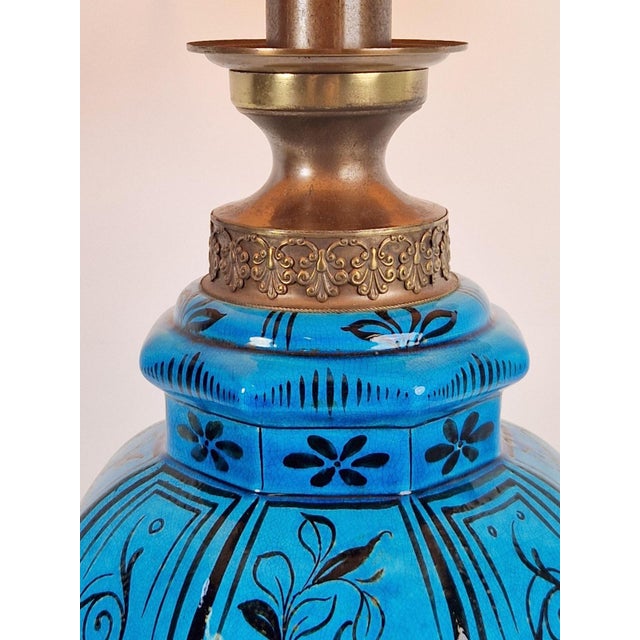 Large Middle Eastern Ceramic Table Lamp, 1950s For Sale - Image 11 of 13