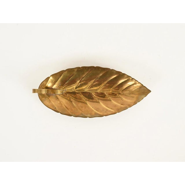 Metal Handmade Leaf Vide-Poche in Brass from Cassetti, 1970 For Sale - Image 7 of 13
