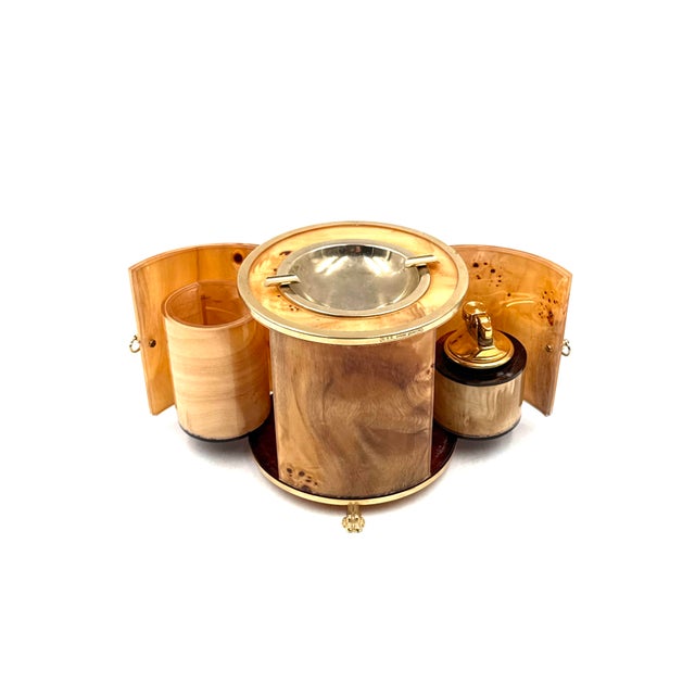 Metal Hollywood Regency Luxury Smoking Set, Italy 1970 For Sale - Image 7 of 13