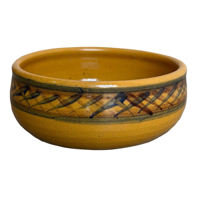 Yellow Lillerød Lervarefabrik Danish Ceramic Bowl 1960s Mid-Century Modern For Sale
