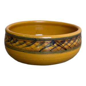Yellow Lillerød Lervarefabrik Danish Ceramic Bowl 1960s Mid-Century Modern