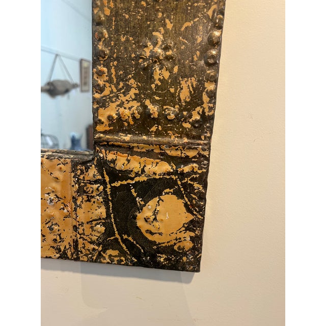 Beautiful antique ceiling tin tile mirror made by Olde Good Things. This shows off all of the antique character of over...