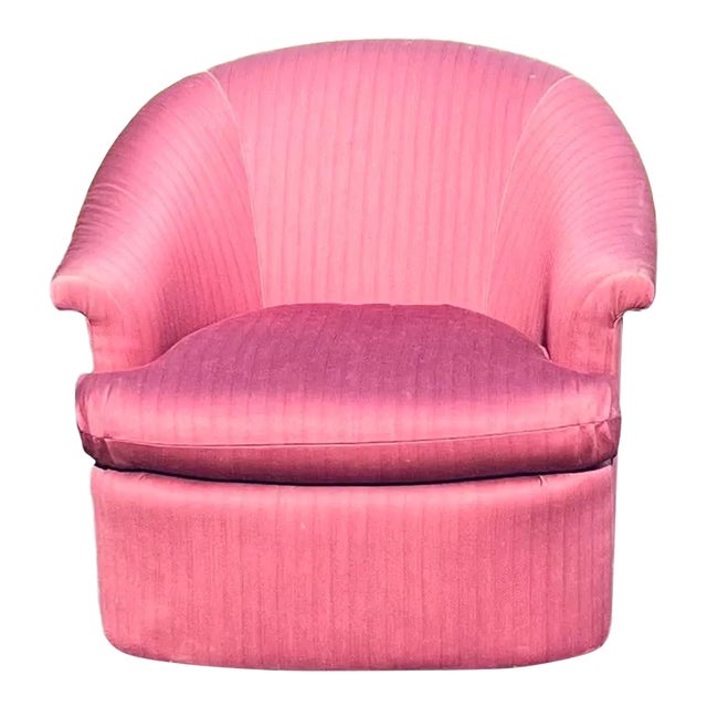 Late 20th Century Swaim Purple Swivel Chair For Sale