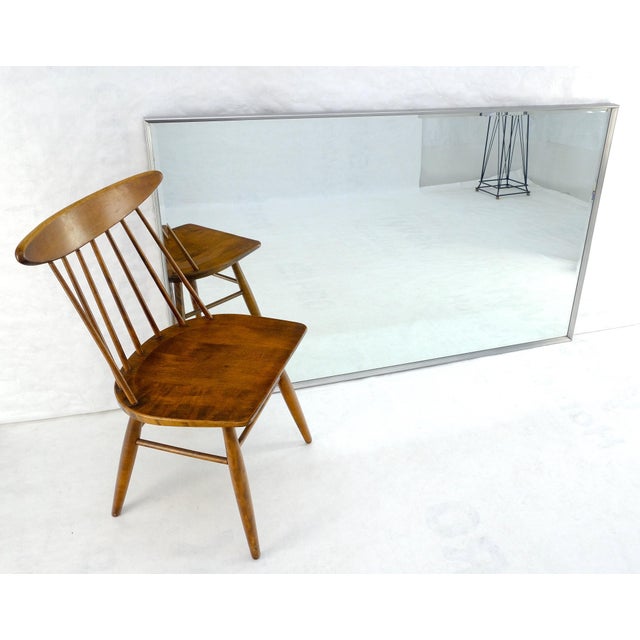 Metal c1960s Large 37x61 Rectangle Solid Aluminum Frame Mid Century Modern Wall Mirror For Sale - Image 7 of 14