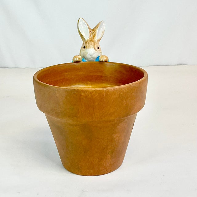 Vintage Boho Chic English Traditional Whimsical Peter Rabbit Planter For Sale - Image 13 of 17