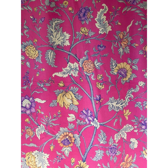 Yves Saint Laurent Extra Large YSL Thick Silk Scarf in Vintage Burgundy Colors from the 80s Flowers and Foliage...