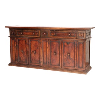 Baroque Style Walnut Credenza For Sale