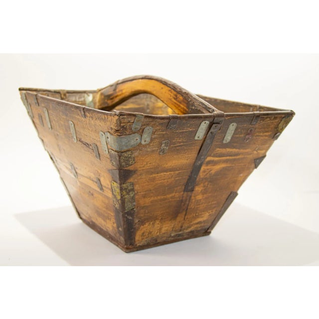 19th C. Antique Chinese Wood Basket For Sale - Image 10 of 13
