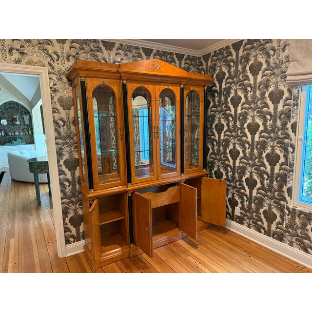 1980s Thomasville Grand Classics Biedermeier Breakfront China Cabinet For Sale - Image 5 of 8