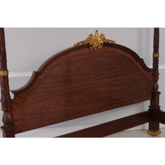 Maitland Smith George III Style King Size Mahogany Tester Canopy Bed For Sale - Image 13 of 18