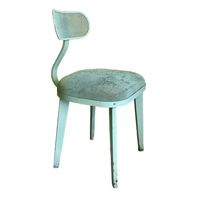 1950s Industrial Metal Mesh Side Chair in the Manner of Jean Prouvé For Sale