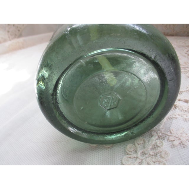 Vintage 1930’s Green Argentina Handmade Glass & Metal Soda/Seltzer Bottle For Sale - Image 16 of 18
